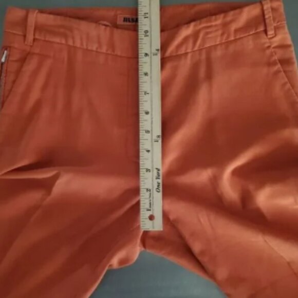 Jil Sander Cuffed Straight Leg Trouser Pants Orange EU 34 US 4 - Picture 3 of 8